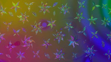 Raster illüstrasyonu. Çizim kalıbı. Ultraviyole kumaş deseni. Organik motif arkaplanı.