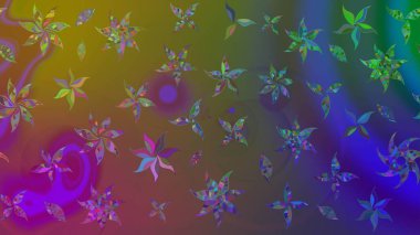 Çiçek tasarımı için inanılmaz bir kolaj cenneti tarzı. Çiçekli zambakların eskiz geçmişi. Parlak çiçekli kolaj çiçekleri kahverengi.