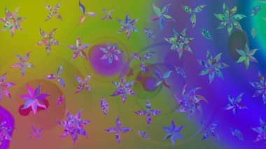 Tekrarlayan çiçek arkaplanı, zarif yeşil çiçek duvar kağıdı. Yeşil renkler üzerine çiçek desenli çizimler, el yapımı papatyalar, papatyalar..