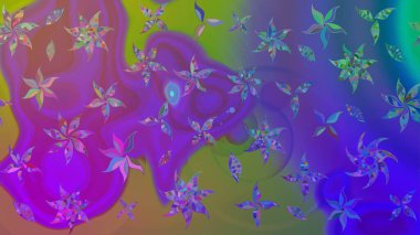 Kumaş desenli papatya çiçeği detayı. Mor renkte çiçekler.