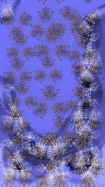 Mor, nötr ve mavi renklerde kristal kar tanesi. Raster illüstrasyonu.