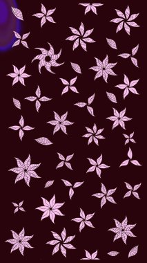 Renkli Bahar Teması eskiz kalıbı. Raster illüstrasyonundaki çiçek desenli çizim. Kahverengi renkli çiçekler. Düz Çiçek Elementleri Tasarımı.