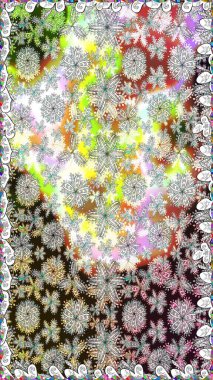 Etnik Mandala süsü. Raster Henna dövme stili. Kızılderili desenli desenli desenli şal deseni. Tekstil, tebrik kartı, boyama kitabı, telefon kılıfı baskısı için kullanılabilir.