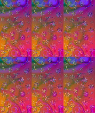 Raster illüstrasyonu. Pembe renkli çiçekler. Şirin çiçek elementleri. Çizim.