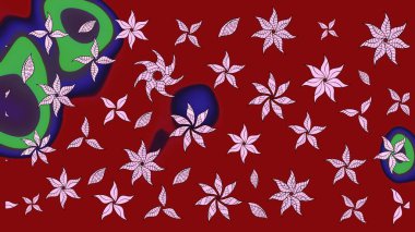 Çiçekli zambakların eskiz geçmişi. Parlak çiçekli kolaj çiçeği kırmızısı. Çiçek tasarımı için inanılmaz kolaj cennet tarzı..