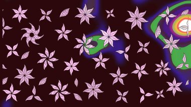 Raster çiçek izi. Çiçek rengi eskiz deseni. Klasik taslak çizimi.