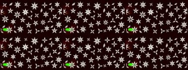 Raster illüstrasyonu. Şirin çiçekli eskiz deseni ve siyah renkli yapraklar, suluboya çiçek deseni, duvar kağıdı, kart veya kumaş için fayanslı.