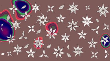 Doodle çiçekler ve dalları, otlar ve çiçekler. Elle çizilmiş. Raster resim. Güzel kumaş deseni.