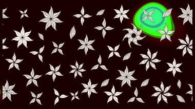 Raster düz çiçek çizim deseni. Hediye ambalaj kağıdı, tebrik kartları, posterler ve pankart tasarımı. Siyah renkte çiçekler.