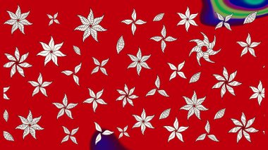 Çizim çiçek deseni duvar kâğıdı olarak kullanılabilir. Kırmızı renkte çiçekler. Raster illüstrasyonu.