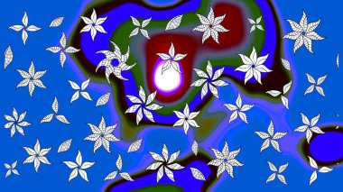 Klasik çiçek desenli. Paketleme, tekstil, duvar kâğıdı için çiçek eskizi. Yumuşak fayans. Raster 'ın taze dokusu. Yumuşak pamuk tasarımı.