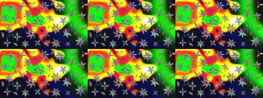 Yeşil renkli çiçekler. Tekstil ve kapak tasarımı için mükemmel. Elle çizilmiş sonbahar çiçeği deseni. Renkli yeşil çizim kalıbı. Doodle tarzı.