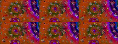 Raster güzel bir çiçek deseni çizmiş. Tatil havası. Bahar mevsimi. Kahverengi renkli çiçekler. Nazik romantik baskı.