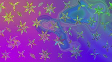 Küçük çiçekteki sevimli çiçek deseni. Varicoloet raster çizimi. Birçok menekşe soyut çiçekli tropikal çizim deseni.