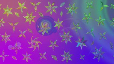 Raster güzel bir çiçek deseni çizmiş. Bahar mevsimi. Nazik romantik baskı. Tatil havası. Mor renkte çiçekler.