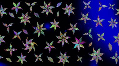 Parmak izi, kumaş, duvar kâğıdı, tekstil için raster dokusu. Renkli grunge, soyut arkaplanı kolosiyah çiçeklerle süslüyor. Nakış desenli çiçek deseni..