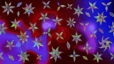 Çiçek desenli raster, kahverengi çizgi grafik desenli soyut raster arkaplan. Modern stil dokusu.