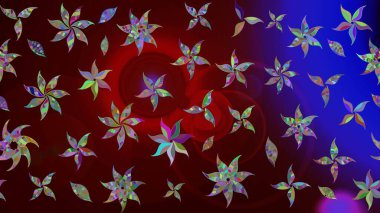 Klasik tropikal doğal elementlerin suluboya seti. Raster illüstrasyonu. Egzotik çiçekler, botanik parlak klasik kahverengi renkler.