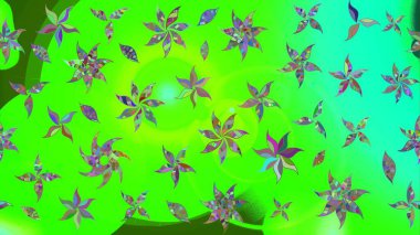 Düz Çiçek Elementleri Tasarımı. Modaya uygun kumaş deseni. Sevimli çiçek raster deseni. Renkli Yaz Teması çizim şablonu.