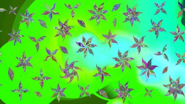 Suluboya çiçekli çiçek deseni. Yeşil renkte güzel bir tekstil. Raster illüstrasyonu.