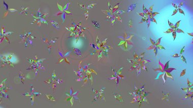 Hediye ambalaj kağıdı, tebrik kartları, posterler ve pankart tasarımı. Gri renkli çiçekler. Raster düz çiçek çizim deseni.