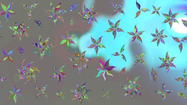 Eski moda arka plan. Çiçek çelengi. Desen, çizim, çiçek sınırı. Kıvırcık, parlak örgü. Güzel, parlak, pürüzsüz kumaş, tuval. Raster illüstrasyonu.