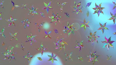 Gri renklerde bahar çiçekleri. Raster illüstrasyonu. Raster çiçek desenli ve çiçekli..