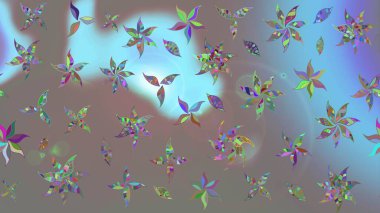 Çiçekli karalama şeklinde Raster çiçek deseni. Gri renkli çiçekler. Nazikçe, güzel çiçek arkaplanı..