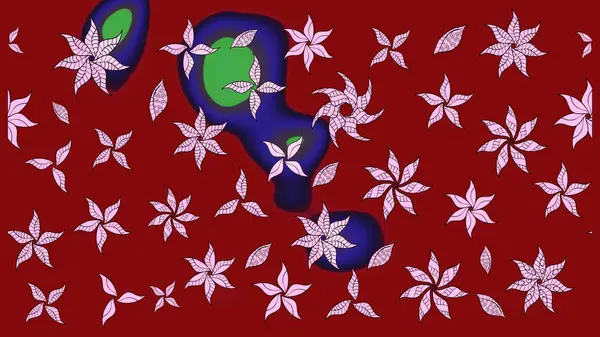 Küçük çiçekteki sevimli çiçek deseni. Kırmızı renkte çiçekler.