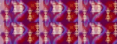 Kar taneleri tasarımı. Modern tasarım posteri, kapak, mor, kırmızı ve pembe renkli kart tasarımı. Son moda kar taneleri ve elementler onun kartlarını gösteriyor. Retro biçim dokusu, şablon kış elementleri.