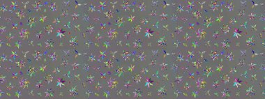 Renkli Bahar Teması eskiz kalıbı. Güzel kumaş deseni. Raster illüstrasyonundaki çiçek desenli çizim. Düz Çiçek Elementleri Tasarımı.