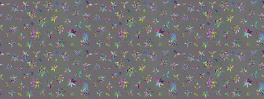 El çizimi. Raster illüstrasyonu. Çiçekli, yapraklı, çiçek desenli çizim..