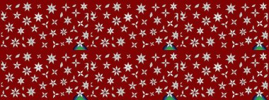 Kırmızı renkte çiçekler. Düz Çiçek Elementleri Tasarımı. Renkli Bahar Teması eskiz kalıbı. Raster illüstrasyonunda çiçek deseni çizimi.