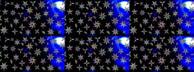 Siyah renklerde. Siyah renkli siyah papatya deseni. Raster illüstrasyonu.