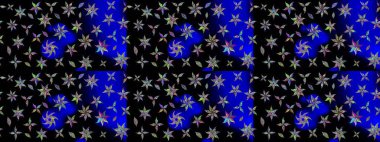 Raster illüstrasyonu. Çiçekli güzel suluboya desen. Siyah renklerde.