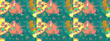 Çiçekli karalama şeklinde Raster çiçek deseni. Mavi renkli çiçekler. Yumuşak, yaz çiçekli arka plan.