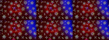 Küçük çiçekteki sevimli çiçek deseni. Robot resim. Raster illüstrasyonu.