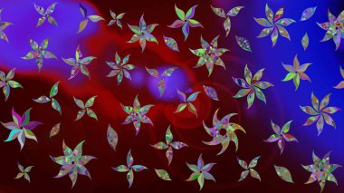 Tekrar eden çiçek arkaplanı, zarif kahverengi çiçek duvar kağıdı. Kahverengi renkler üzerine çiçek desenli çizimler, el yapımı papatyalar, papatyalar..