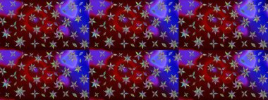 Küçük çiçekteki sevimli çiçek deseni. Robot resim. Raster illüstrasyonu.