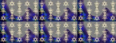 Güzel soyut kar tanesi raster tasarımı. Yeni yıl kar tanesi. Düz kar karalama ikonları, kar taneleri gri, mavi ve mor renkli siluetler Noel afişi için, kartlar.