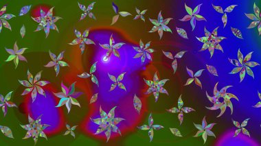 Motley illüstrasyonu. Moda baskıları için zarif bir şablon. Küçük renkli çiçekler. Küçük çiçekte güzel bir desen. Çiçekli bahar çiçekleri.