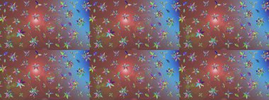 Hediye ambalaj kağıdı, tebrik kartları, posterler ve pankart tasarımı. Kahverengi renkli çiçekler. Raster düz çiçek çizim deseni.