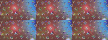 Kahverengi renklerde. Raster illüstrasyonundaki çiçek desenli çizim. Raster illüstrasyonu. Güzel kumaş deseni.