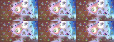 Hediye ambalaj kağıdı, tebrik kartları, posterler ve pankart tasarımı. Raster düz çiçek çizim deseni. Kahverengi renkte çiçekler.