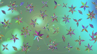 Raster Yumuşak kumaş deseni. Raster çiçek izi. Çiçek yeşili eskiz deseni. Klasik taslak çizimi.