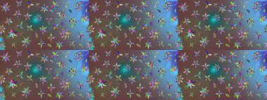 Hediye ambalaj kağıdı, tebrik kartları, posterler ve pankart tasarımı. Raster düz çiçek çizim deseni. Kahverengi renkte çiçekler.