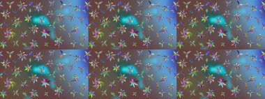 Eski usul. Eskiz geçmişi. Tomurcukları papatya çiçekleri olan sevimli bir çiçek deseni. Kumaş, tekstil, duvar kağıdı baskısı için. Miles Fleur, süslü püslü bir süs. Raster illüstrasyonu.