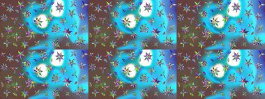 Nazikçe, güzel çiçek arkaplanı. Mavi renkli çiçekler. Raster çiçek desenli ve çiçekli..