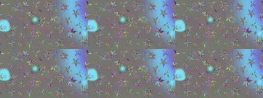 Çiçek deseni. Raster illüstrasyonu. Şatafatlı bahar bahçesi dokusu. Gri renkli çiçek çizimi. Gri renkli çiçekler.