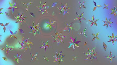 Halk tarzı. Modern çiçek arkaplanı. Moda baskıları için zarif bir şablon. Parlak renkli çiçekleri ve gri yaprakları olan muhteşem bir çiçek deseni..